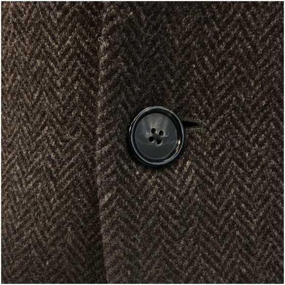 JOS A BANK Mens Tweed Overcoat Long Coat Jacket Wool Size 40S Casual Blazer - Picture 3 of 12